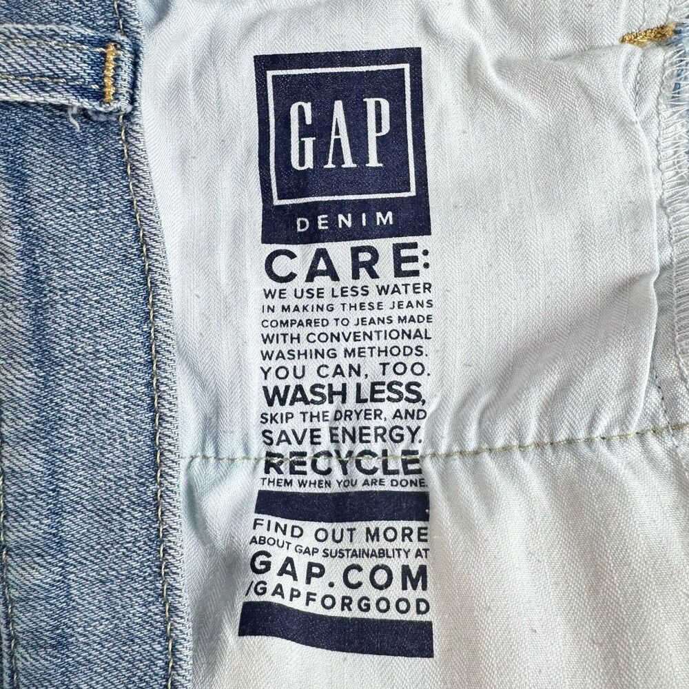 Gap Denim Shorts Mid Rise Blue Frayed Raw Hem Distressed Size 27 Summer Casual - Picture 6 of 14